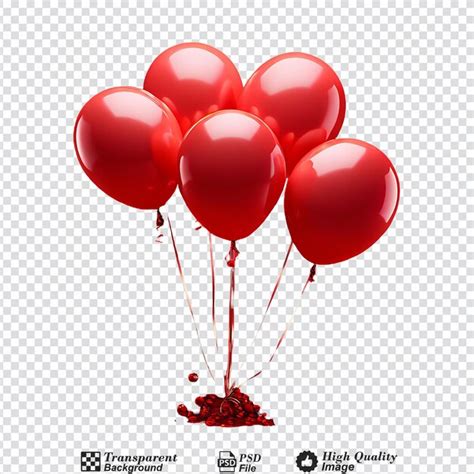 Premium Psd Red Balloons Isolated On Transparent Background