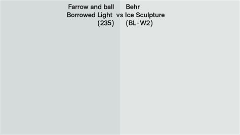 Farrow And Ball Borrowed Light Vs Behr Ice Sculpture Bl W Side