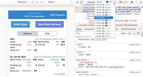 Tailwind CSS colors in Chrome Devtools | Liftosaur Blog