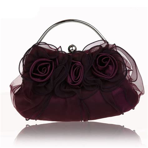 Luxury Brand Purple Clutch Lace Women Evening Clutch Bags Wedding Floral Handbags Bridals Off