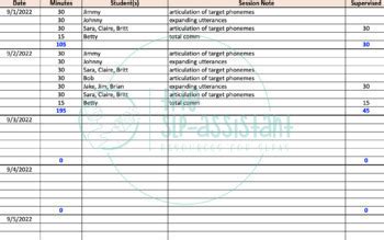 Slp Slpa Supervision Tracker Student Log Tpt