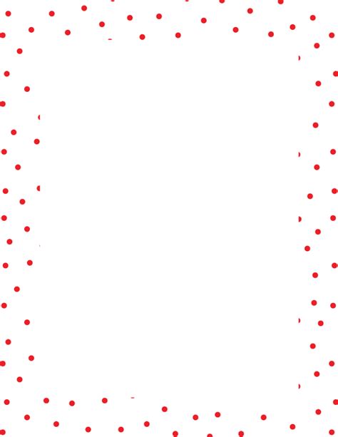 Printable Red On White Random Mini Polka Dot Page Border