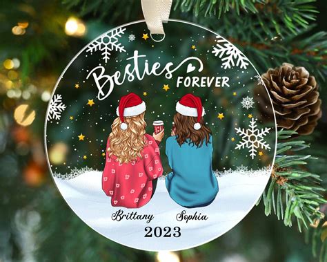 Custom Besties Ornament Best Friend Christmas Ornaments Besties