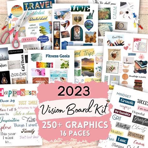 2023 Vision Board Kit Vision Board Printable Law Of Etsy