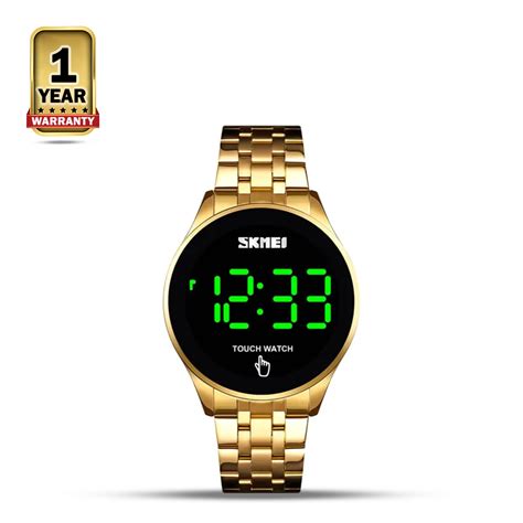 Skmei Golden Stainless Steel Touch Digital Watch For Men Golden