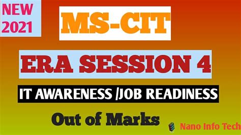 MS CIT ERA SESSION 4 IT AWARENESS JOB READINESS YouTube