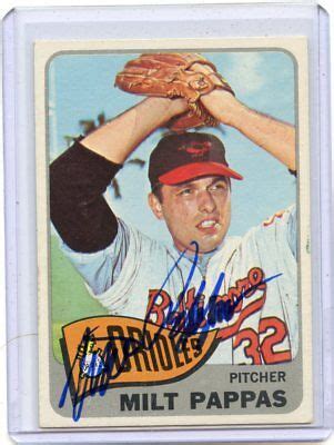 Topps Baseball Milt Pappas Autograph Baltimore Orioles