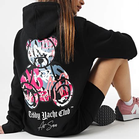 Teddy Yacht Club Sweat Capuche Femme Art Series Pink Noir