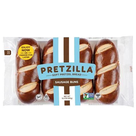 Pretzilla Soft Pretzel Bread Sausage Buns 10 4 Oz