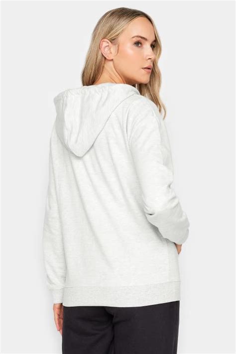 Lts Tall Light Grey Zip Through Pocket Hoodie Long Tall Sally