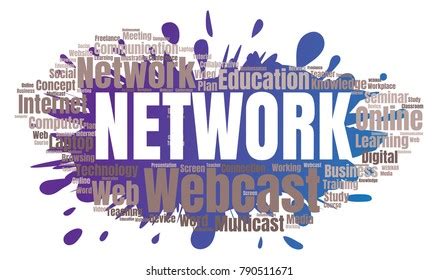 Multicast Web Conference Word Cloud Webinar Stock Illustration