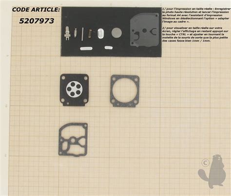 Kit réparation membranes et joints carburateur adaptable ZAMA pour