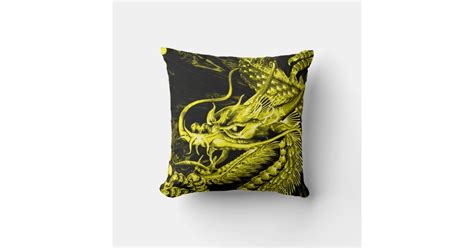 Gold Chinese Emperor Dragon Art Custom Pillow Zazzle