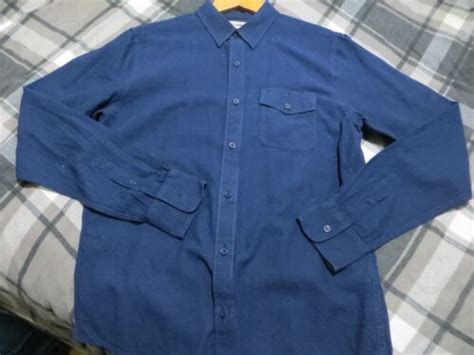 Calvin Klein Mens Ls Linencotten Mix Shirt Blue Chest 40 Size S Ebay