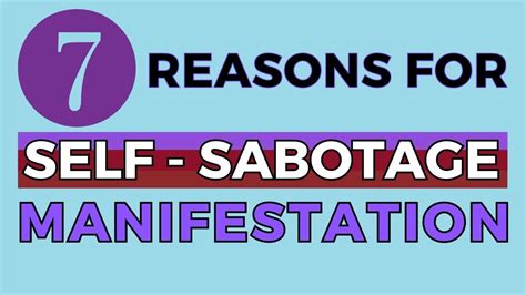 7 REASONS FOR SELF SABOTAGE MANIFESTATION YouTube