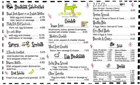 Menu at Lucky Dog Diner restaurant, Venice