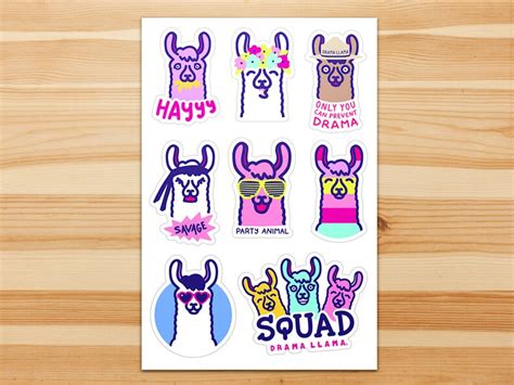 Drama Llama llama-ted Edition Sticker Sheet FREE Shipping With 8 ...