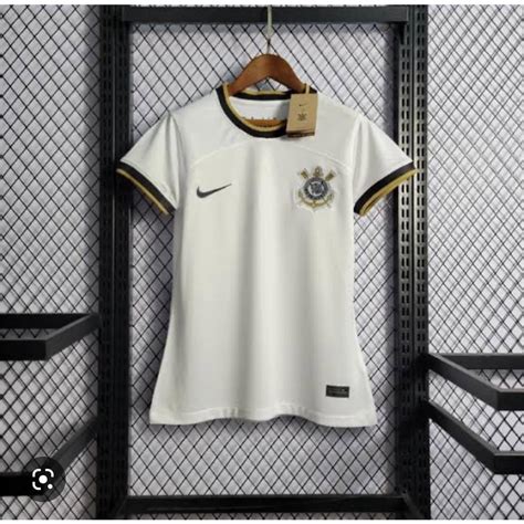 Camisa Esportiva Do Corinthians Feminina Branca Modelo 2223 Alta Qualidade Envio