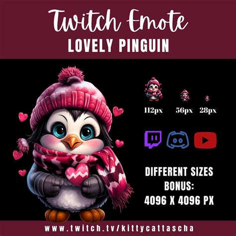 Cute Winter Pinguin Emote For Twitch Streamers Youtube Discord Chibi