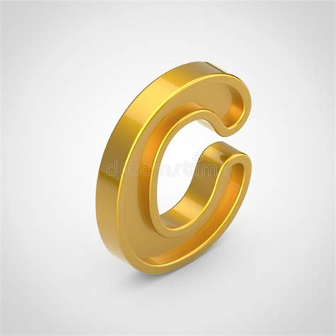 Letter C 3d Golden Isolated White Stock Illustrations 206 Letter C 3d