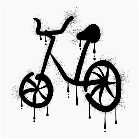 Bicycle graffiti drawn with black spray paint 42539324 Vector Art at ...