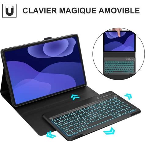 Étui Clavier Pour Lenovo Tab P12 Pro 12 7 2023 Azerty Français