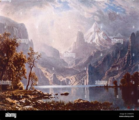 Lake Tahoe Painting By German American Artist Albert Bierstadt 1868