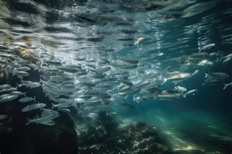 Premium Ai Image School Of Fish Swimming In Crystalclear Freshwater