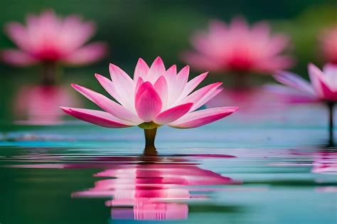 Premium Photo | A pink lotus flower in the water