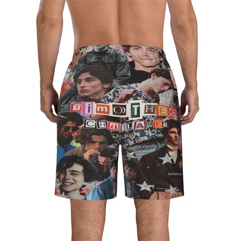 Mens Timothee Chalamet Swim Trunks Quick Dry Bathing Suits Holiday