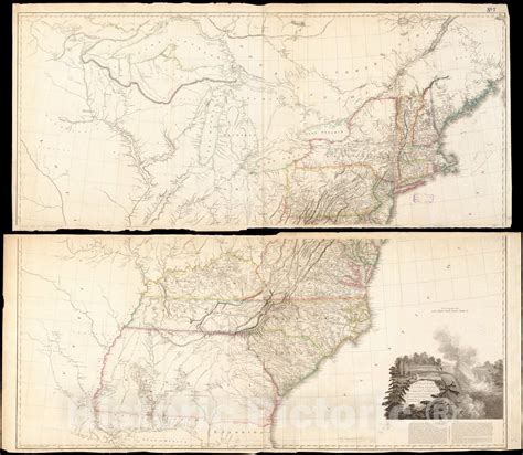 Historical Map 1802 A Map Of The United States Of North America Drawn From A Number Of