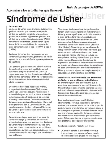 S Ndrome De Usher S Ndrome De Usher