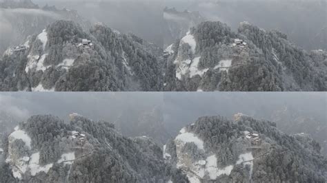 冬季陕西华山航拍4k雪景视频素材下载编号10032111光厂vj师网