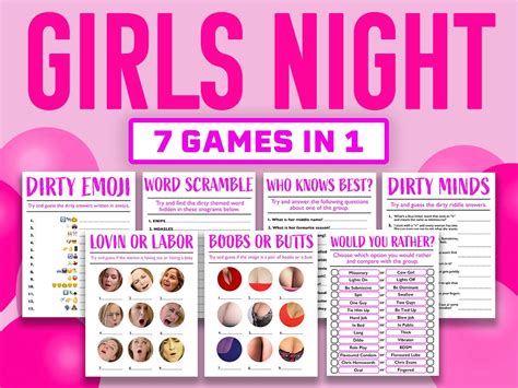 Girls Night Games For Her Girls Night In Games Printable Etsy