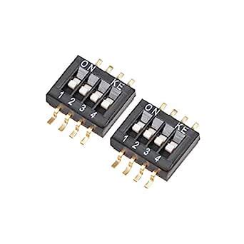 Uxcell 2 Pcs Black Surface Mounted Devices DIP Switch 1 4 Positions 1