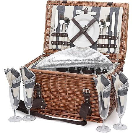 Amazon Picnic Basket For Willow Hamper Set With Insulated