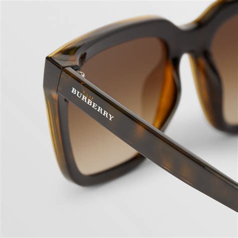 Square Frame Shield Sunglasses In Tortoise Shell Women Burberry Canada