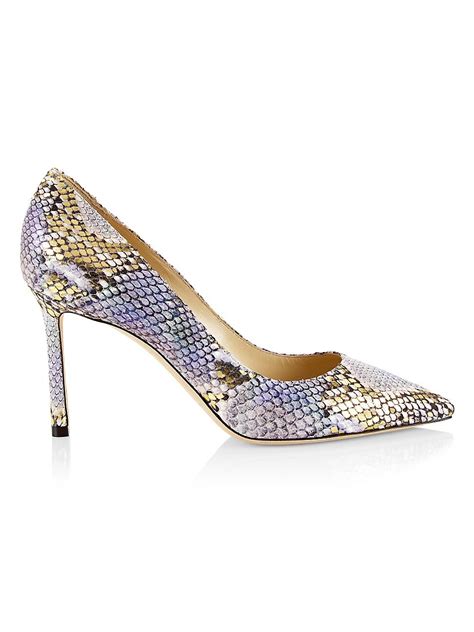 Romy Snake Embossed Leather Pumps Editorialist