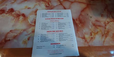 Menu At Sapporo Japanese Steak House Restaurant Suffolk