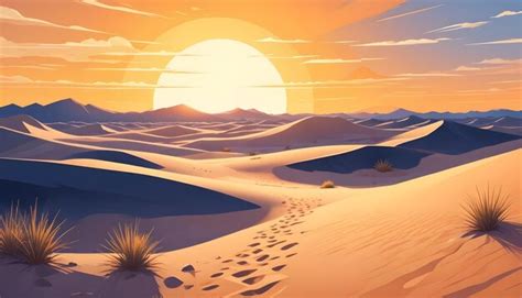 Premium Photo Golden Sunset Over Vast Barren Desert Dunes