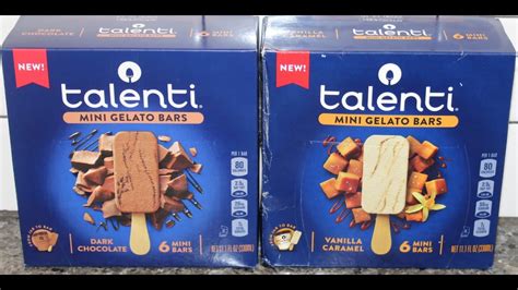 Talenti Mini Gelato Bars Dark Chocolate Vanilla Caramel Review YouTube