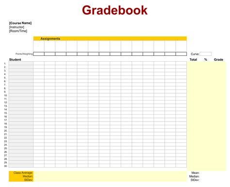 Editable Grade Sheets For Teachers