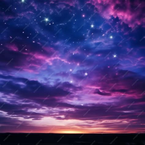 Premium AI Image | Purple starry sky