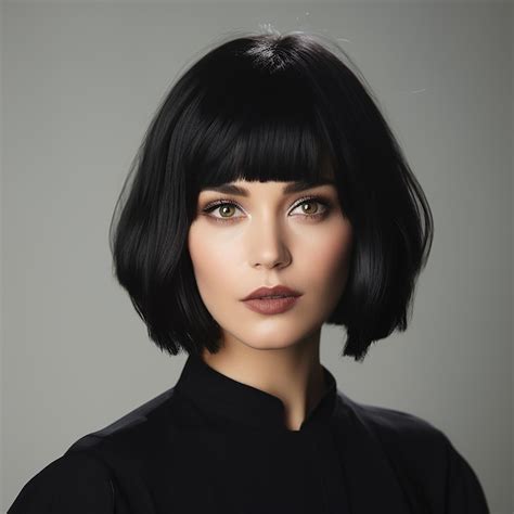 Premium Photo | A woman with a bob cut and black hair