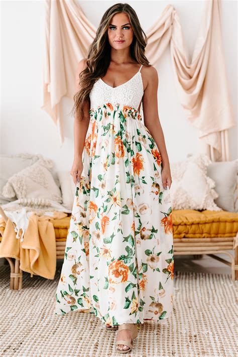 Garden Meandering Crochet Floral Maxi Dress Floral · Nanamacs