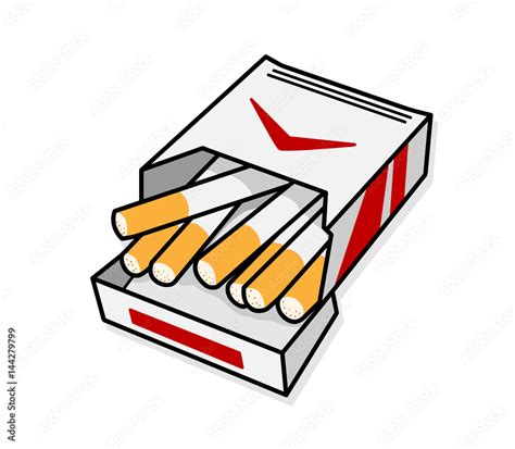 Opened Pack of Cigarette, a hand drawn vector doodle illustration of ...