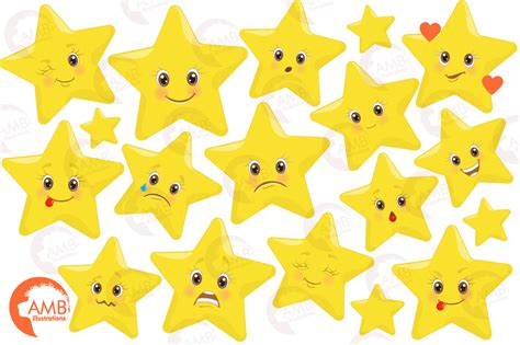 Star Emoticons, Star emoji clipart, graphics AMB-1157 By ...