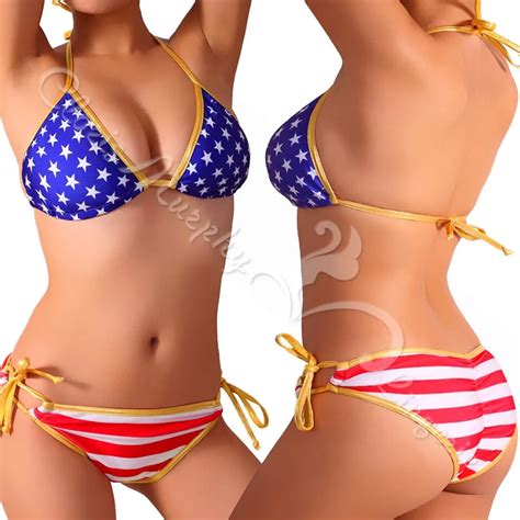 Scrunch Back American Flag Bikini Xxx Porn