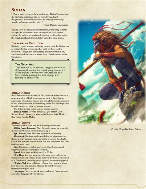 The Simian Race A Homebrew Playable Race For Dnd 5e Runearthedarcana