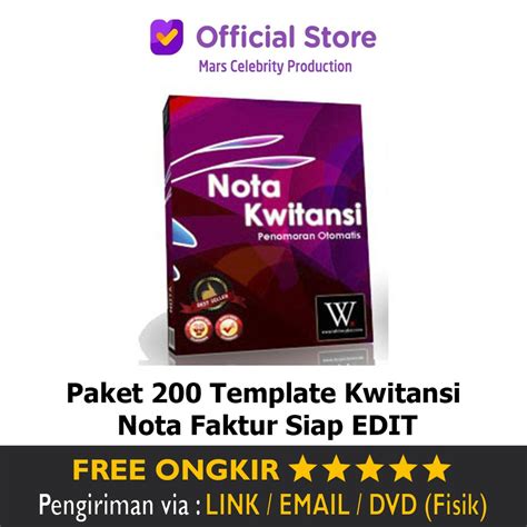 Jual Paket Template Desain Kwitansi Nota Faktur Siap Edit Terbaru